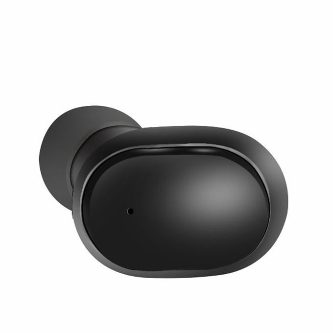 A6L Wireless Stereo Headset Invisible With  Harging Bin Sports Headphones-black