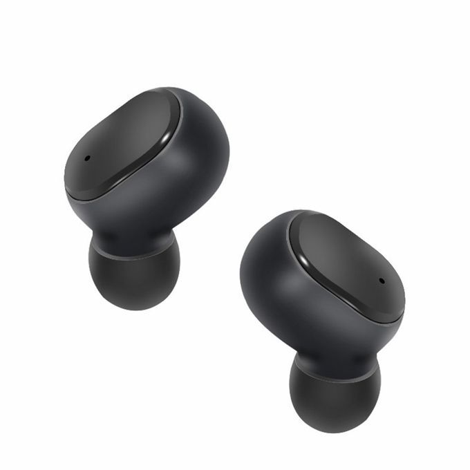 A6L Wireless Stereo Headset Invisible With  Harging Bin Sports Headphones-black
