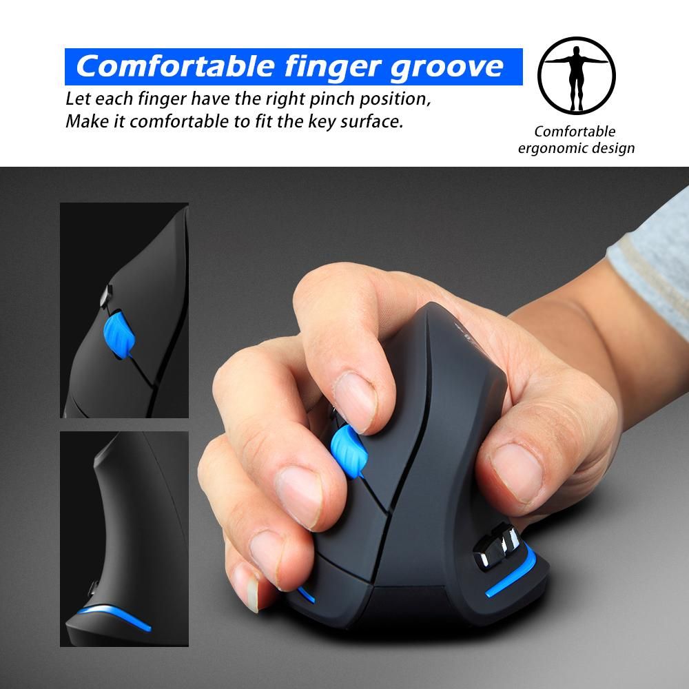 Zelotes F-35A Vertical Wireless Gaming Mouse Adjustable 2400DPI Optical 2.4G Mice