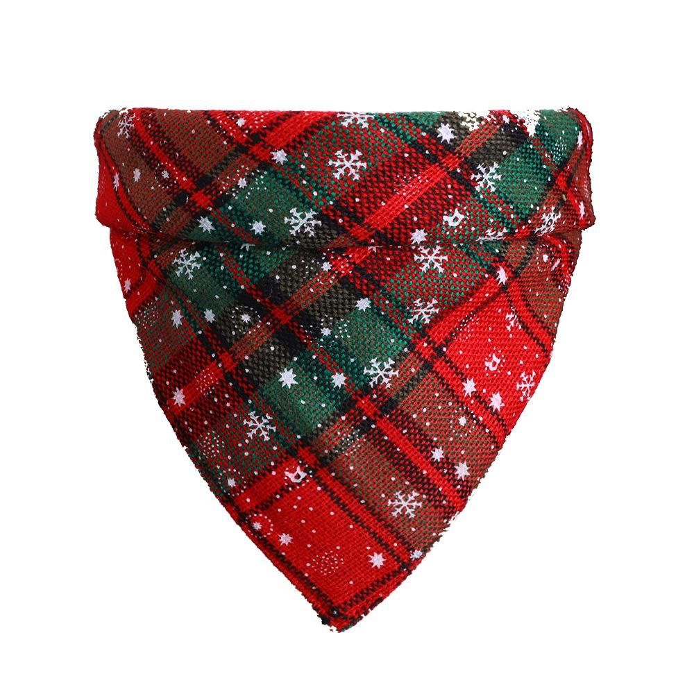 Red and Green Snowflake Pet Dog Neck Scarf Adjustable