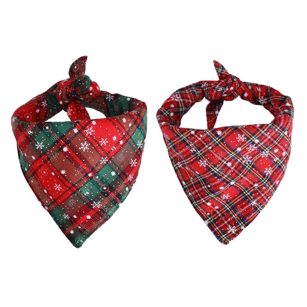 Red and Green Snowflake Pet Dog Neck Scarf Adjustable