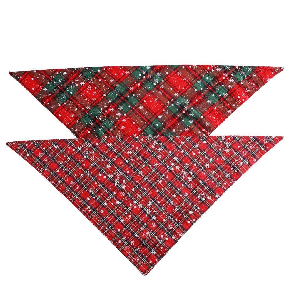 Red and Green Snowflake Pet Dog Neck Scarf Adjustable