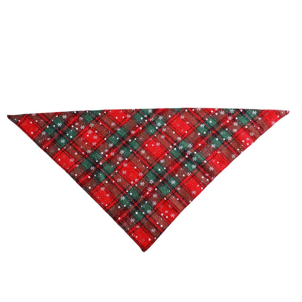 Red and Green Snowflake Pet Dog Neck Scarf Adjustable