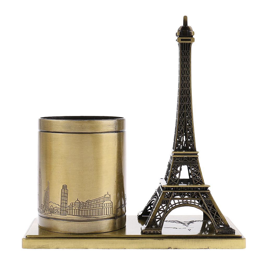 Handcraft Pen Holder France Traveling Souvenir Gift Metal  Tower Model