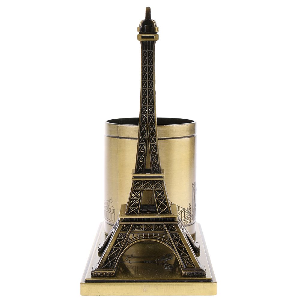 Handcraft Pen Holder France Traveling Souvenir Gift Metal  Tower Model