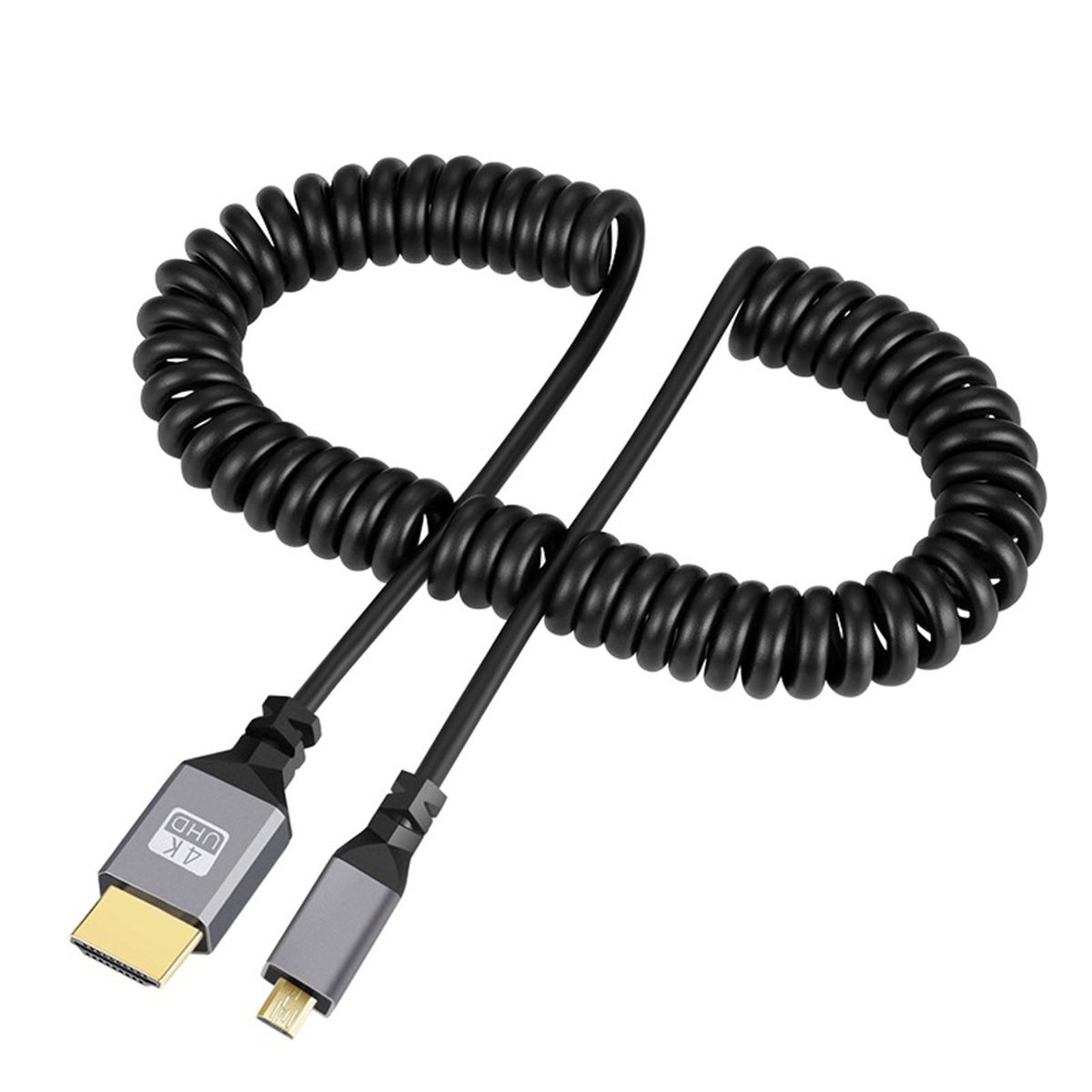 4k60hz Resolution Cable Hd Micro Hdmi to Hdmi 48gbps Retractable Black
