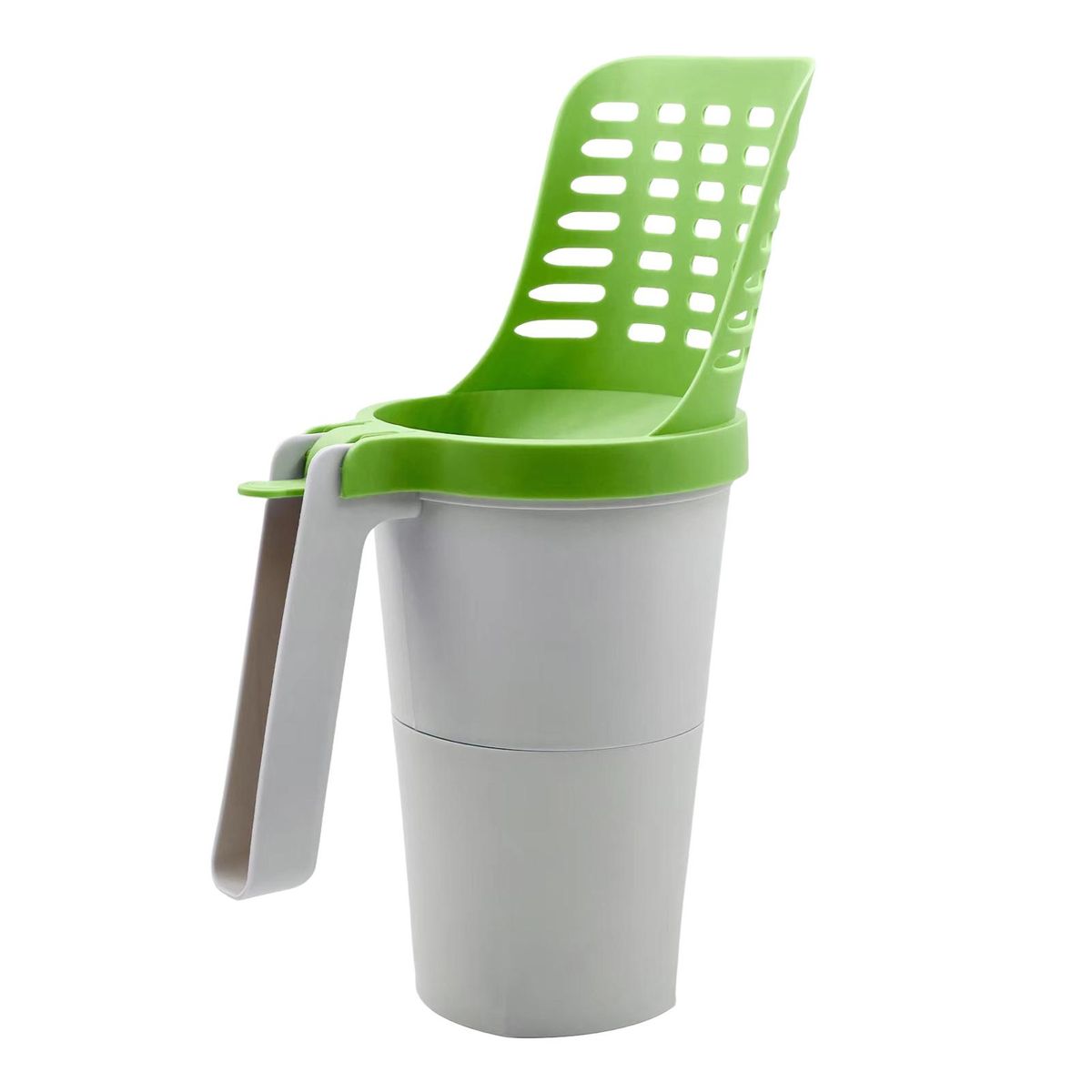 1 Set Cat Scooper Pet Sand Shovel Waste Bin with Garbage Bag Green