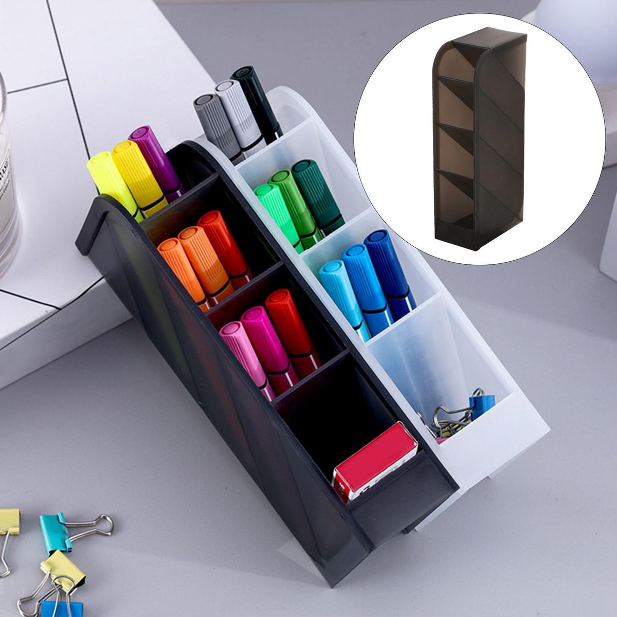 3Pcs Desk Shelf Organizer Pencil Pen Marker Holder For
