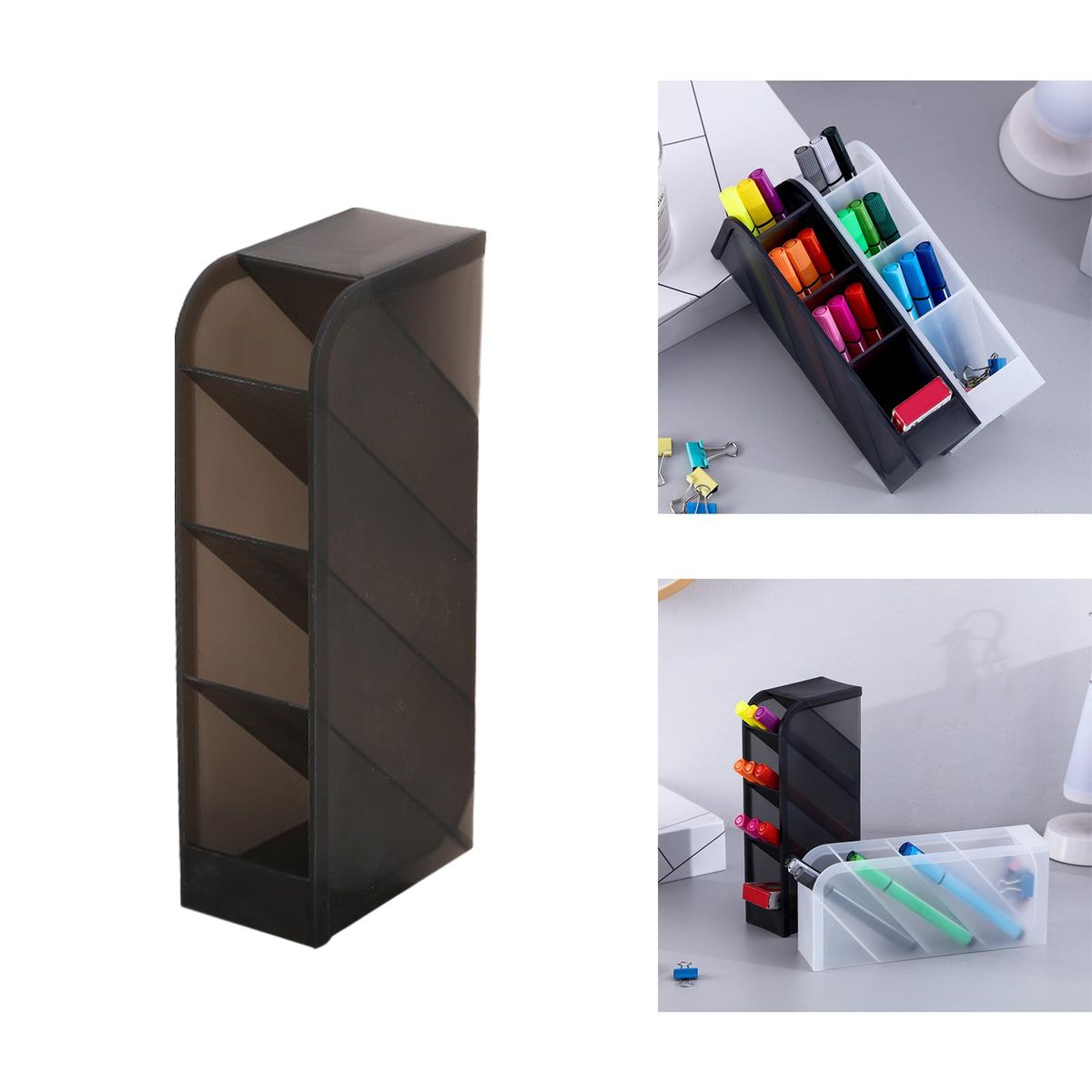 3Pcs Desk Shelf Organizer Pencil Pen Marker Holder For