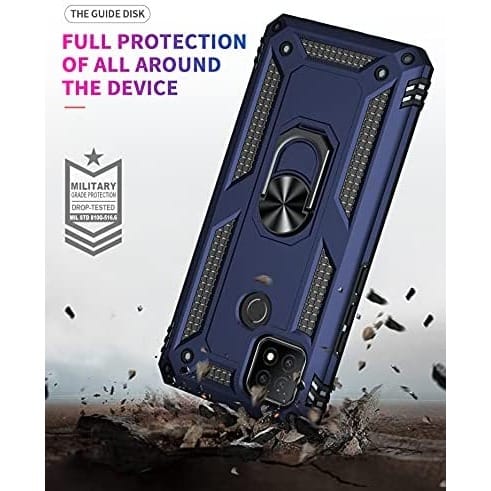 Rugged Armor Back Cover For Oppo A15 Blue