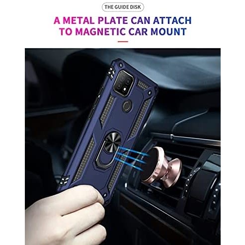 Rugged Armor Back Cover For Oppo A15 Blue