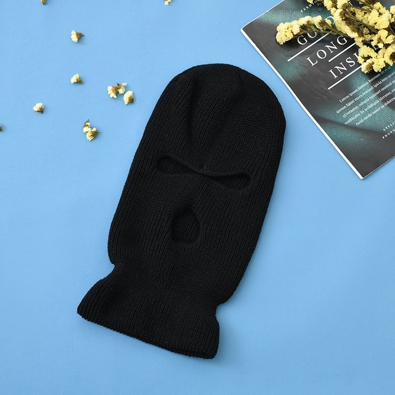 13 Colors Balaclava Masks Winter Cap Warm Cycling Hood Mask Windproof Fleece Hat Head Neck Cover Balaclava Headgear For Skiing-balck