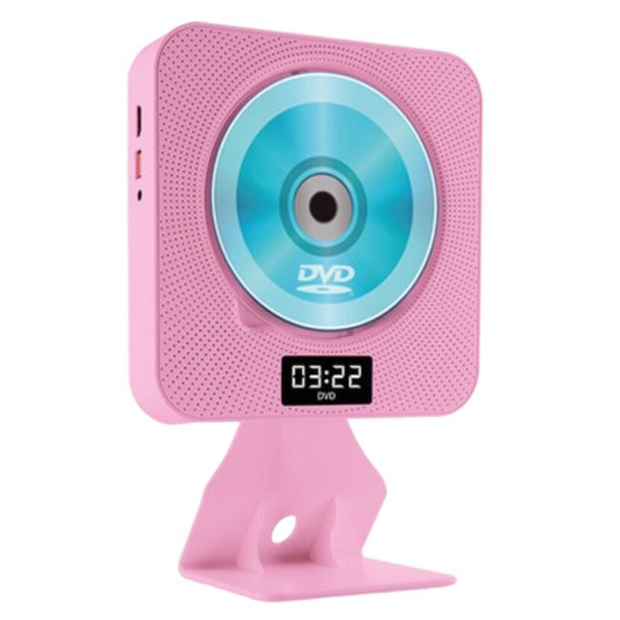 Home CD Player Bluetooth Speaker Tabletop Wall Mounted 110v Plug Pink