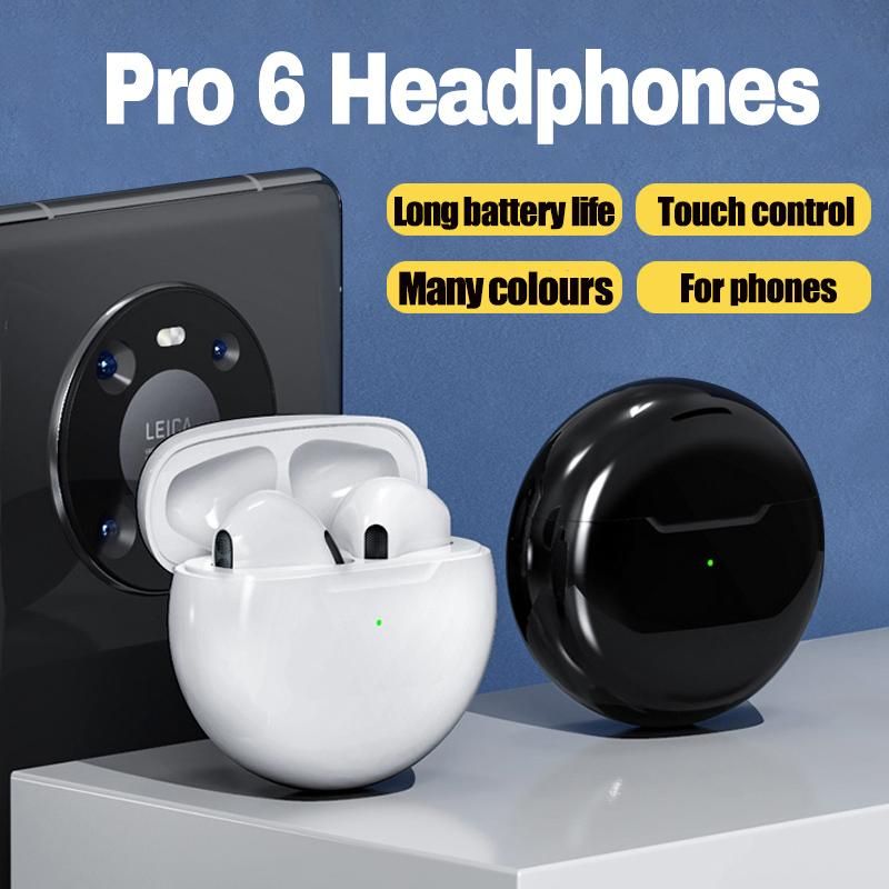 Original Air Pro 6 TWS Wireless Bluetooth Earphones Mini Pods Earbuds Earpod Handfree Headset For Xiaomi Apple iPhone Headphones