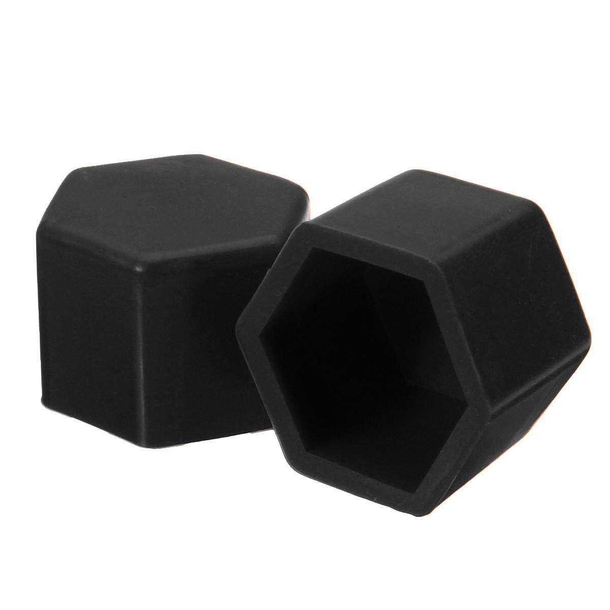 20Pcs 17/19/21mm Silicone Wheel Lug Nut Bolt Hub Screw Cover Tyre Protective Cap Black