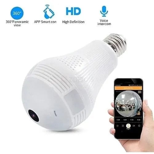 Wireless Panoramic 360 Led Bulb With In-built Camera
