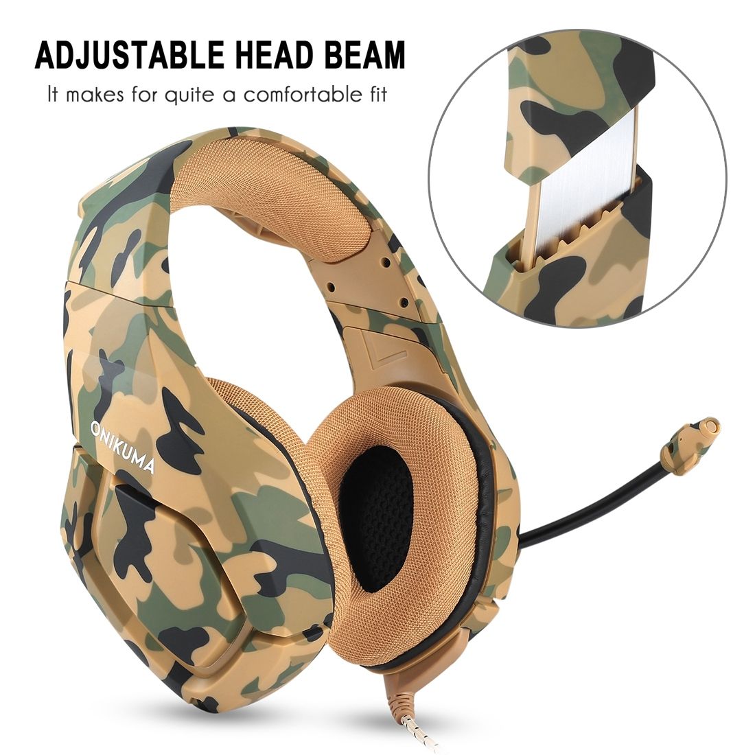 K1 Deep Bass Noise Canceling Gaming Headphone With Microphone, For PS4, Smartphone, Tablet, PC, Notebook