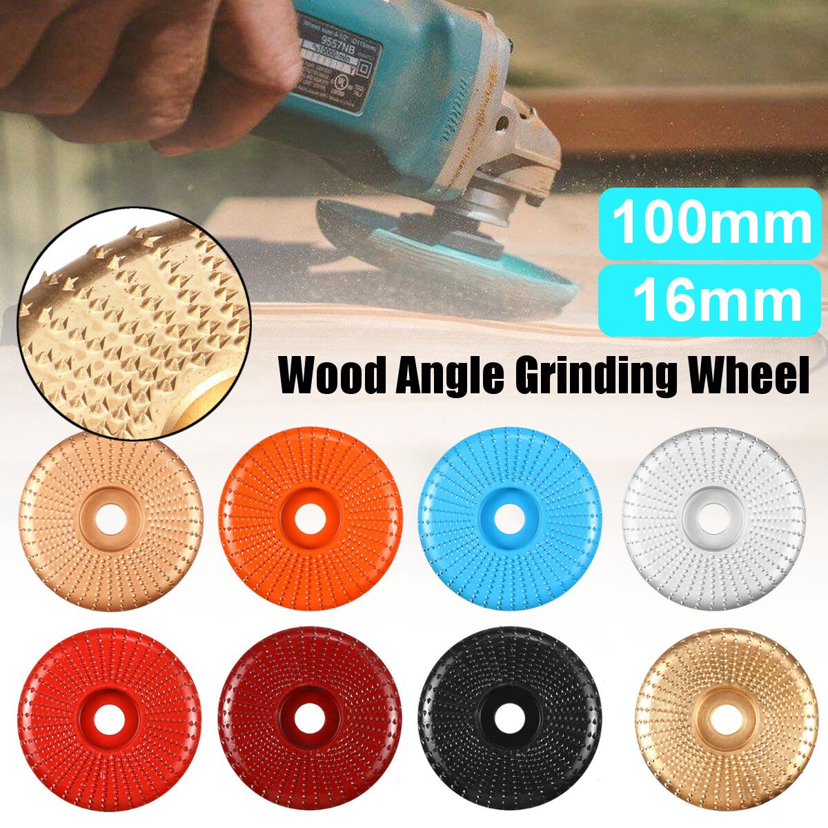 Angle Grinder Disc Wood Tungsten Carbide Grinding Wheel Carving Woodworking Tool For Sanding Carving Shaping Polishing Grind Wheel Plate Silver