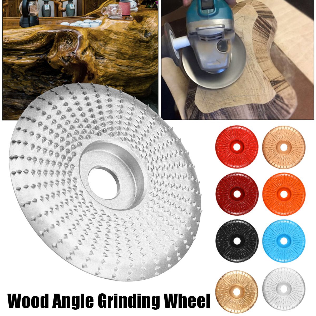 Angle Grinder Disc Wood Tungsten Carbide Grinding Wheel Carving Woodworking Tool For Sanding Carving Shaping Polishing Grind Wheel Plate Silver