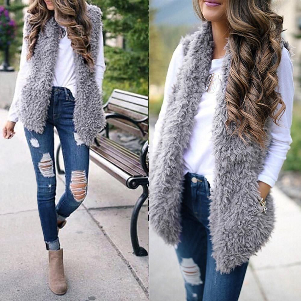 Fuppet vest for women, smooth synthetic skin gap