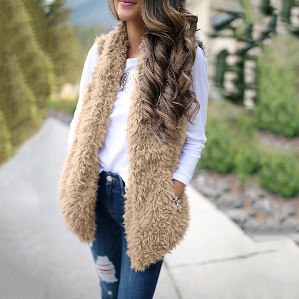 Fuppet vest for women, smooth synthetic skin gap