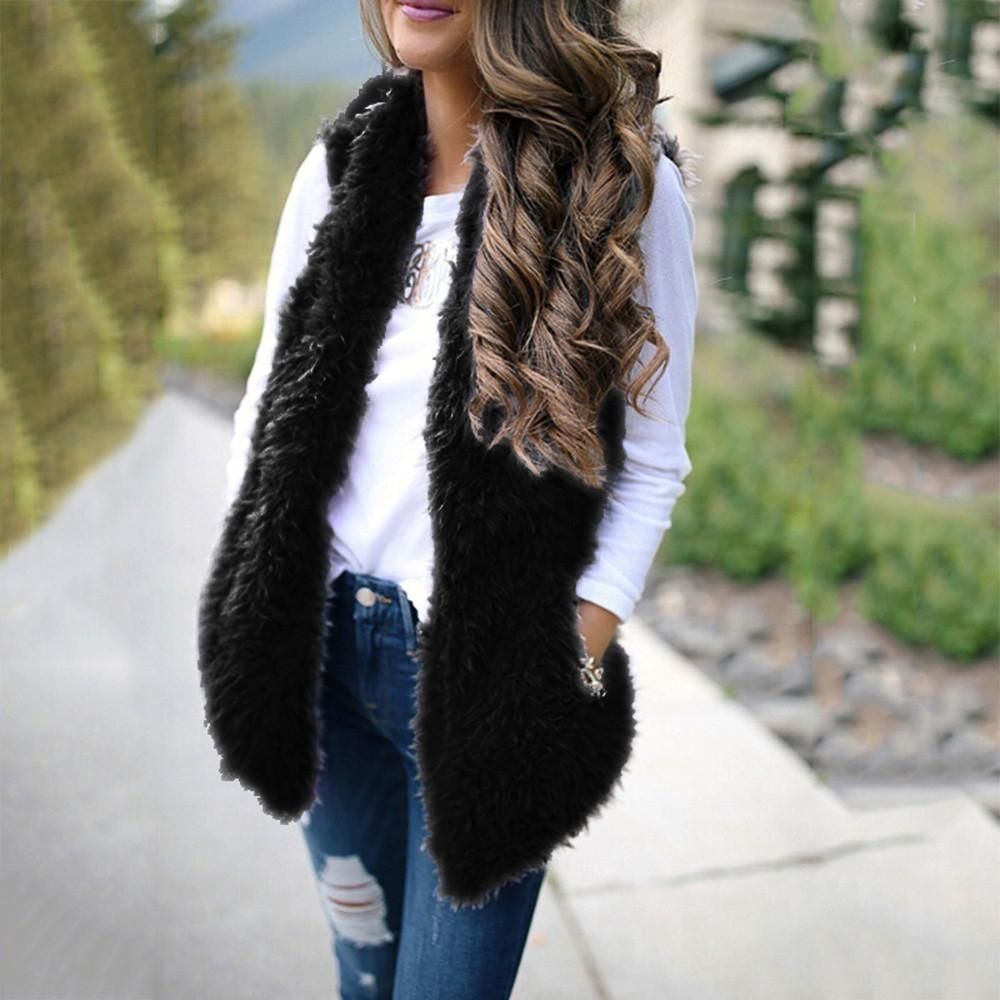 Fuppet vest for women, smooth synthetic skin gap