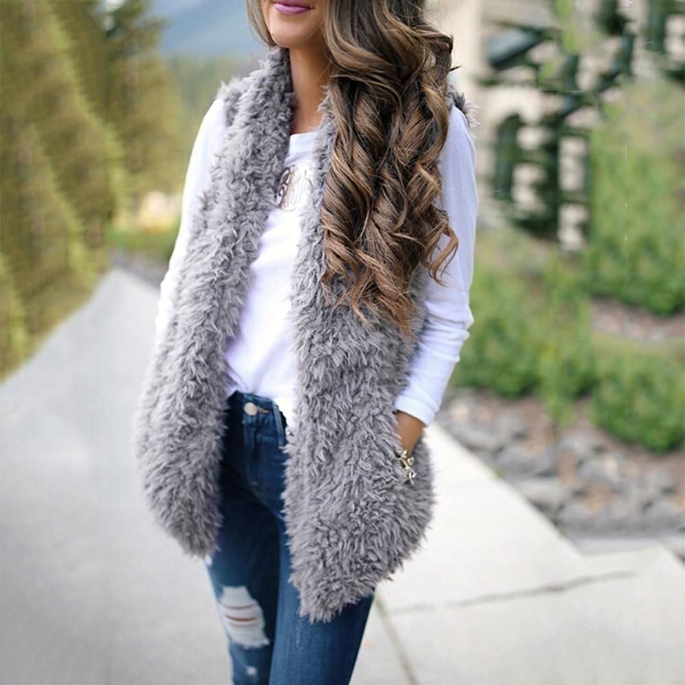 Fuppet vest for women, smooth synthetic skin gap