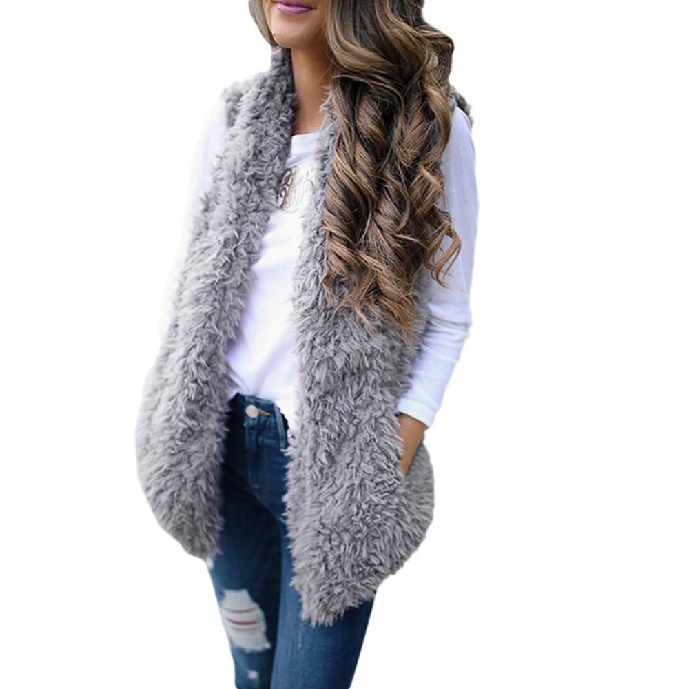 Fuppet vest for women, smooth synthetic skin gap