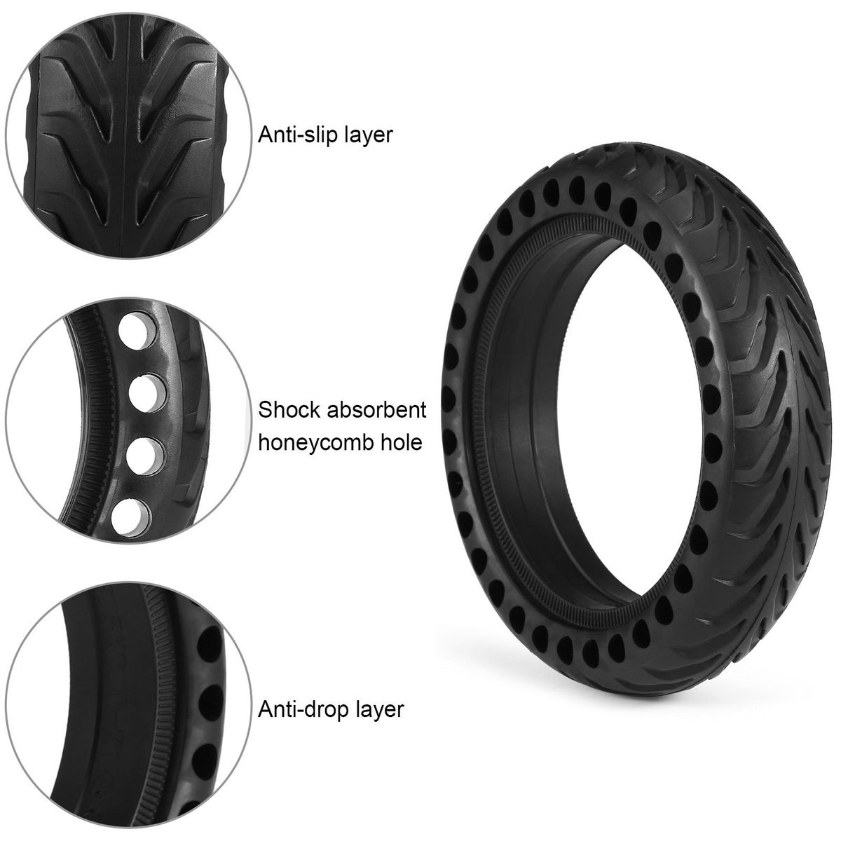Solid Tires 8.5 Inches Electric Scooter Wheels Replacement Tyre for Xiaomi M365   Explosion-Proof Front or Rear Honeycomb Tire