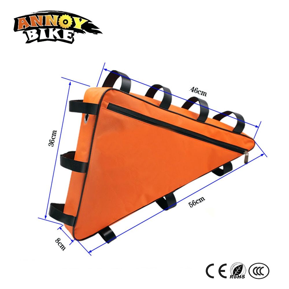 MTB Triangle Bike Bag Front Tube Frame Cycling Bicycle Bags Waterproof MTB Road Pouch Holder Saddle Bicicleta Bike Accessories (#693-9BBK 39X34X36cm)