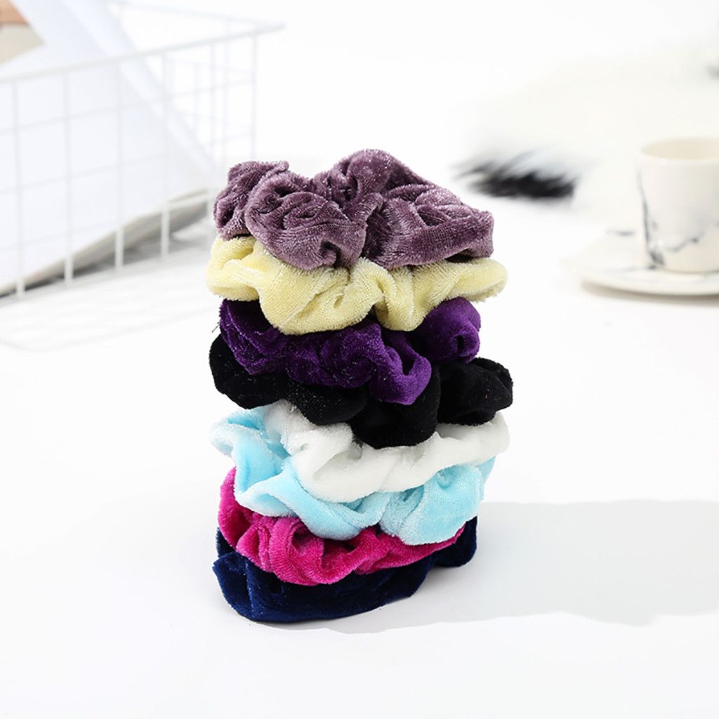 40 Pcs Velvet Hair Scrunchie Elastic Hair Bands Solid Color