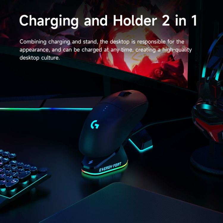 For Logitech G502 / GPW1 / 2 Mice Charge Dock White Stream