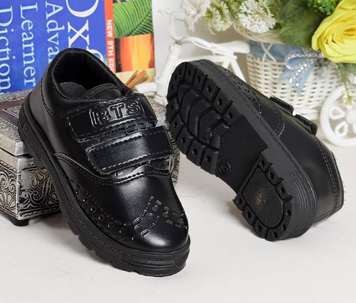 Back To School (Quality) Boys Shoe With Socks- Black