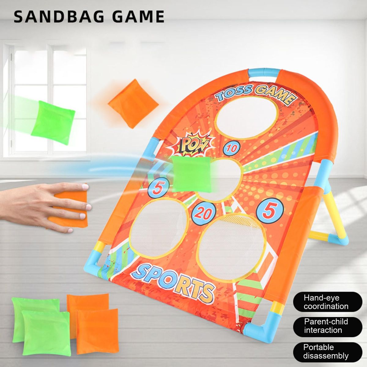 Beanbag Throwing Toy Throwing Outdoor Game Corn Hole Toy Orange