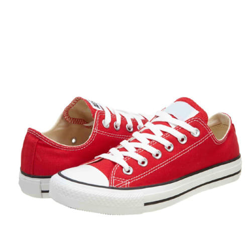 Men's Canvas Low Top Sneakers -Red