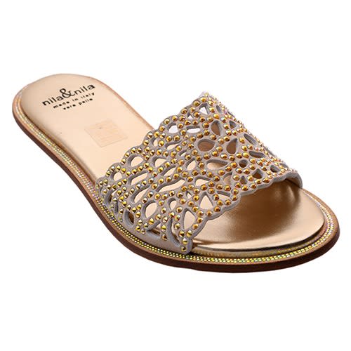 Nila & Nila Flat Slippers - Gold