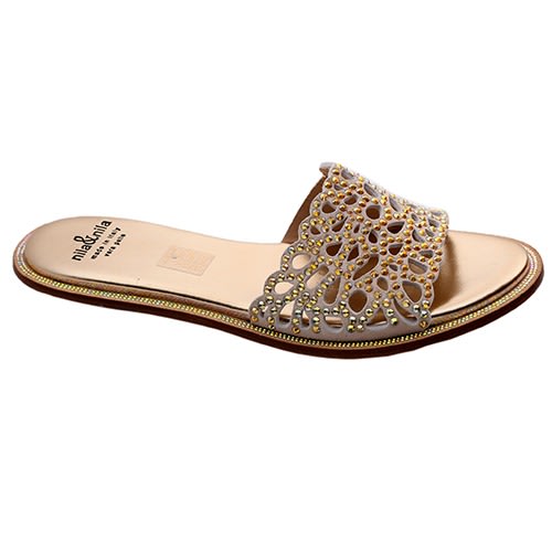 Nila & Nila Flat Slippers - Gold