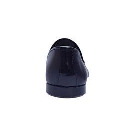 Bi-material Dress Shoe With Leather Bow - Black
