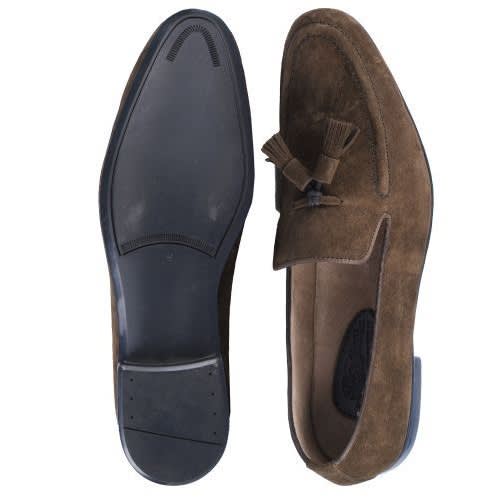 Suede Slip-on With Tassels - Brown