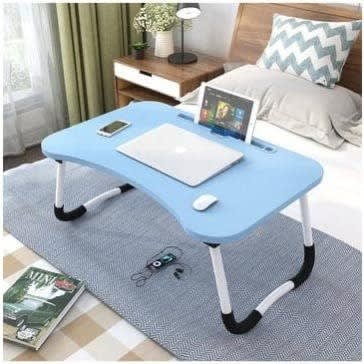Foldable Laptop Table & Bed Desk - Blue