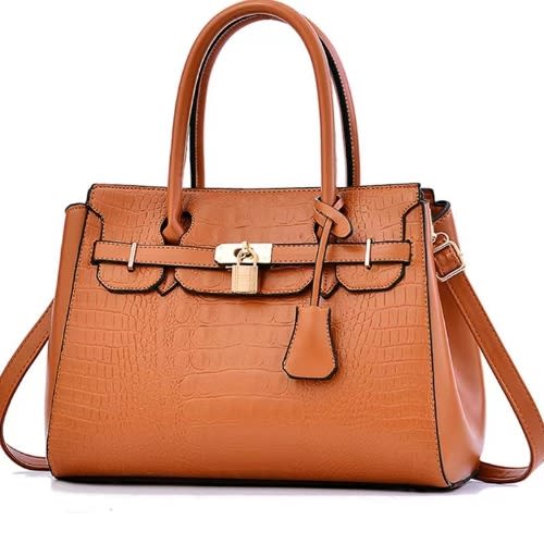 Ladies Leather Handbag - Caramel