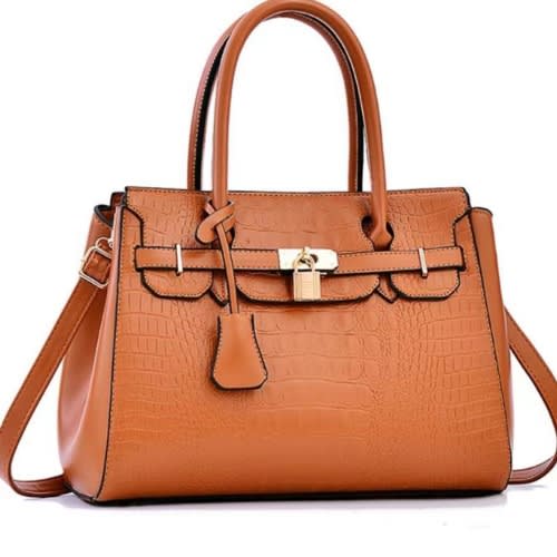 Ladies Leather Handbag - Caramel