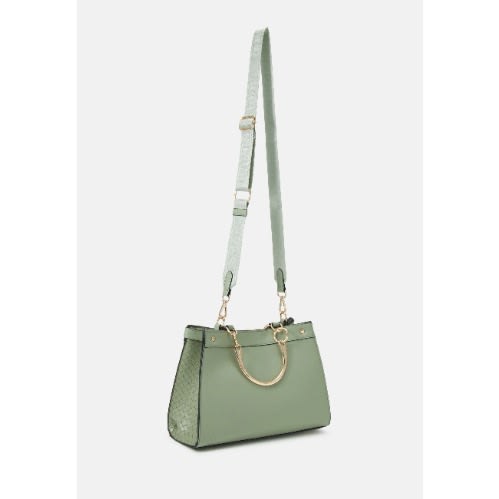 Olive Green Woven Tote Bag