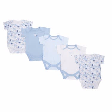 Pack of 5 Boys Tonal Bodysuit - Multicolour