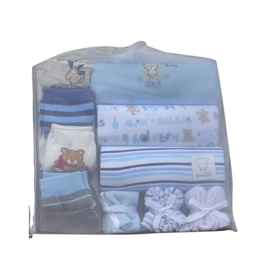 Baby Boys Bodysuit with Socks & Wash Clothes - 10pcs