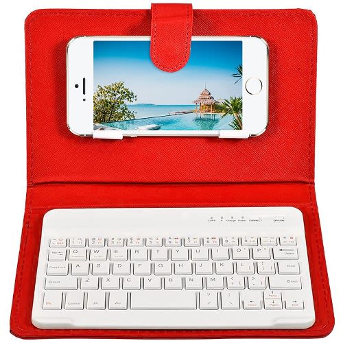 Portable Pu Leather Keyboard Cover Case Phone Wireless Bluetooth Keyboard For iPhone And Android