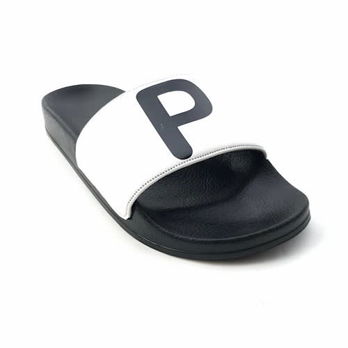 Keep Pushing Slide Slippers - White