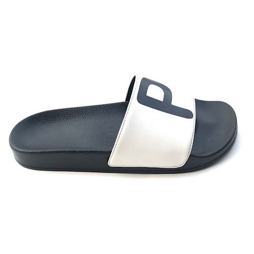 Keep Pushing Slide Slippers - White