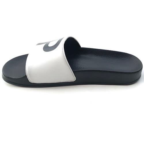 Keep Pushing Slide Slippers - White