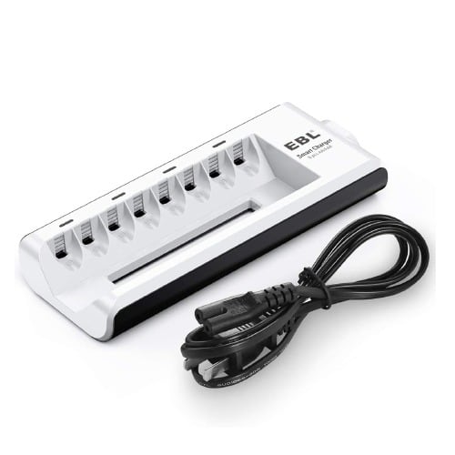 Ebl 8-bay Smart Charger For Aa Aaa Nimh Nicd Rechargeable Batteries